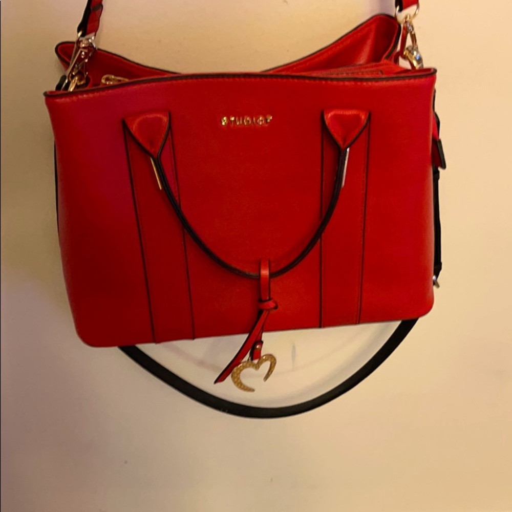 Red leather purse